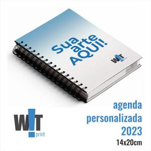 Agenda Personalizada 2023 Papel Sulfite 75 gr 14 x 20 cm  Laminação Fosca ou Brilho Capa Dura 